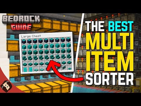 AUTO Multi-Item Sorter Storage System | Minecraft Bedrock Guide S3 EP43 | Lets Play Survival Guide