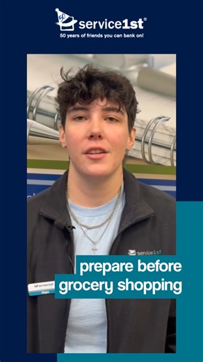 cha-ching! | nifty 50 financial tip #46 Over the past 50 years, we’ve compiled a lot of tips to help you save, keep your information safe and make the most of our products/services and features. Throughout the year, we’re looking forward to sharing them with you! Today’s tip is to prepare before grocery shopping! Interested in learning more? Simply send a secure message to our team via digital banking, visit service1.org and click the chat icon or schedule an appointment, or call our Contact Cen