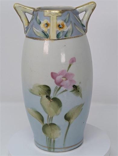 Vintage Nippon Hand-painted Porcelain Vase - Etsy