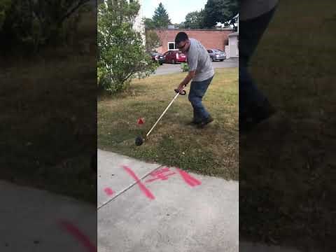 Trimming with my RedMax string trimmer