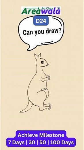 Can You Draw This Kangaroo? D24 Easy & Fun Drawing Challenge for Beginners: Free Art Learning Series