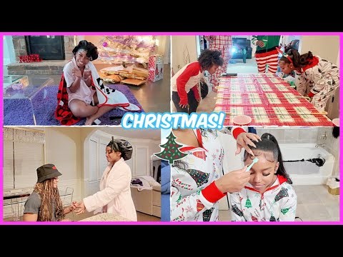 OPENING CHRISTMAS PRESENTS + EASY SLEEK PONY TAIL EXTENSION TUTORIAL + HOLIDAY GAMES | YOSHIDOLL