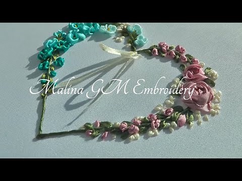Ribbon Embroidery | Flower Heart | Design for beginners