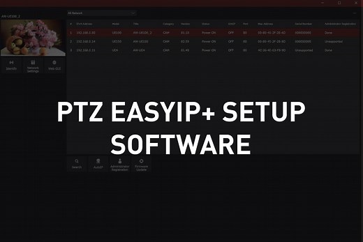 EasyIP  Setup Software for PTZ Cameras