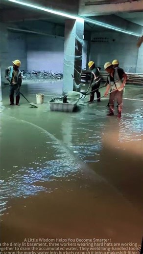 Basement Flood Cleanup: Workers Unite to Drain Water