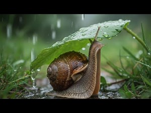 Zen Garden: Giant Snails Braving the Raindrops