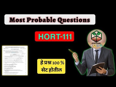 Most Probable Questions for HORT-111 | Exam Focused questions for 1st Sem & Backlog Students