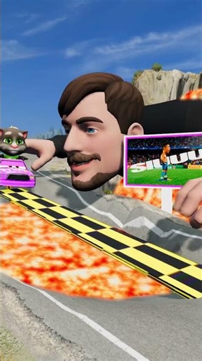 KPop Demon Hunters Cars vs Mr Beast vs Jinu in BeamNG.drive