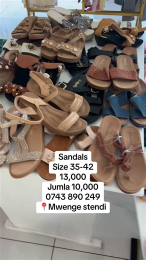 B2btz shopping center-bei poa hub on Instagram: "Sandal za wanawake & watu wazima 👡✨ Size 34–43 Vipya – sio mtumba Jumla 10,000 (pair 20+) Rejareja 13,000 Tuna Options pia kwa wale wenye shida ya miguu 👣 Wasiliana nasi kuchagua uliyopenda na size Tunapatikana 📍 MWENGE – Stendi ya Mabasi ( Geti la kutokea mabasi Ghorofa ya Kwanza) Upande wa bagamoyo road 📞 +255 653 295 717 | +255 743 890 249"