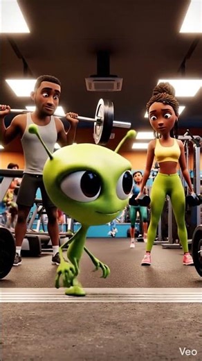 Alien Walks Into a Human Gym 👽💪