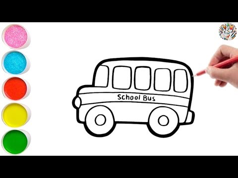 Bus Drawing, Painting & Coloring For Kids || Step BY STEP