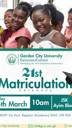 Welcome to Garden City University: Matriculation Ceremony Highlights