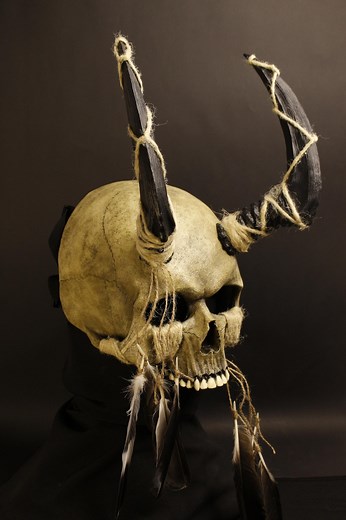Demon Skull Half Mask With Horns - Etsy
