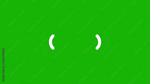 4K Simple animation of ringing, vibration cartoon symbol on a green screen. White curved lines move in a pulsating rhythm. Stock video speakers with chroma key