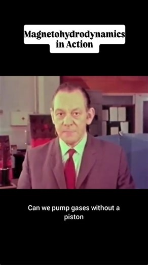Guru Vidhya on Instagram: "We usually move gas using pistons or fans, but magnetohydrodynamics (MHD) lets us pump gas using magnetic and electric fields—no moving parts needed. For this to work, the gas must be ionized into plasma, so its charged particles can be pushed by magnetic forces, similar to how motors work. Since plasma is hard to handle in a demo, Professor Eric Laithwaite used mercury—a liquid metal that conducts electricity. In his setup, mercury flows in a loop under a fixed steel 