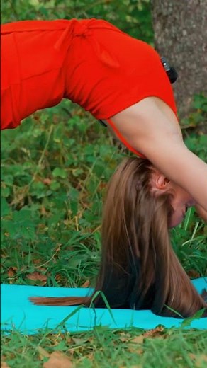 Kristina's yoga outdoors in a dress #yoga #stretching