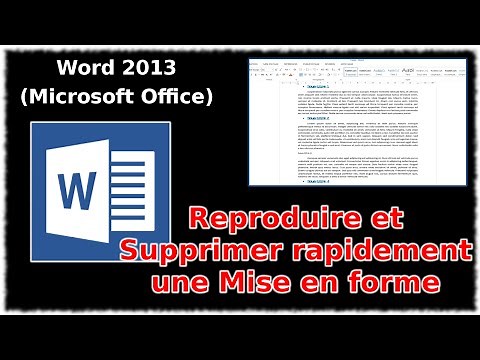 Tuto Reproduire et supprimer rapidement une mise en forme (Word 2013)