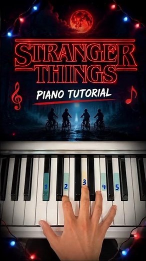 🎹 Stranger Things Theme Piano Tutorial | Easy Piano Lesson with Numbers #shorts