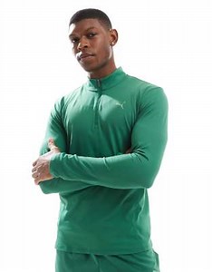 PUMA - Evolve - Sweat de sport ajusté à col zippé - Vert | ASOS