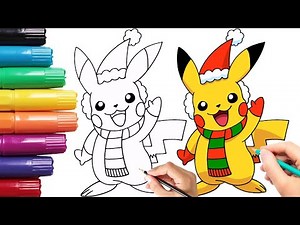 How To Draw Christmas Pikachu | Pokemon