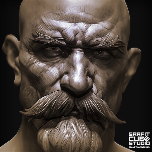 Male Portrait 3D Sculpt, Grafit Cube Studio