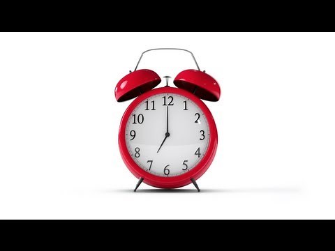 Classic Red Alarm Clock Ringing With Alpha Channel
