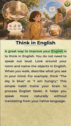 Think in English 🧠 | Speak English More Naturally #learnenglish #dailyenglish