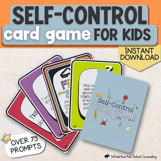 Self-control Card Game for Kids, SEL Therapy (printable & Digital) - Etsy