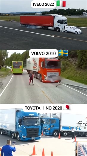 🚛⚠️ Brakes vs Death: IVECO 2022 vs VOLVO 2010 vs HINO 2020