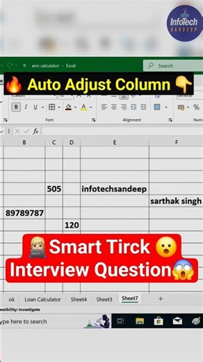 Excel AutoFit Column | Auto Adjust Column Easily | Excel Tips Hindi #Short
