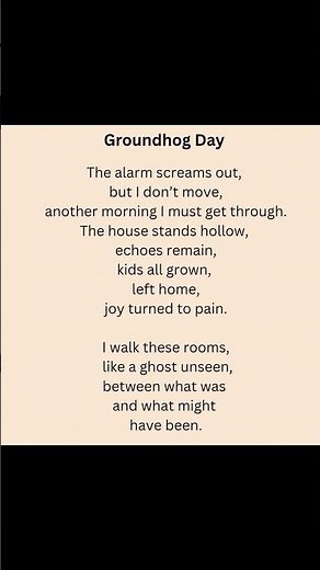 Groundhog Day 💚 poem about depression, numbness, and the days that repeat