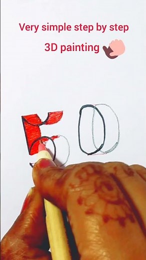 3D painting very simple drawing/3D printing step by step painting