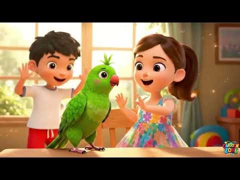 Main Hoon Tota 🦜 | Popular Hindi Rhymes for Kids | मैं हूँ तोता | Hindi Cartoon Rhyme 🎶