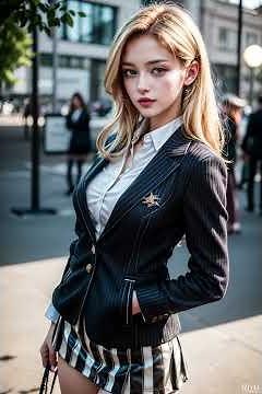 [AI Art] The Ultimate Office Look: Blonde Secretary Awaits