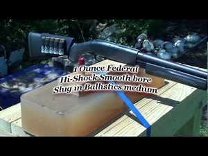 1 ounce 12 gauge slug fired into ballistic gel
