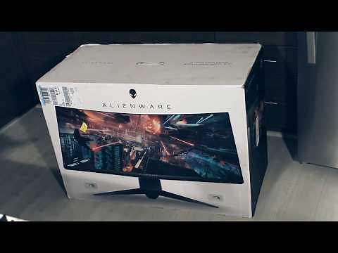 New ALIENWARE 34" Curved Gaming Monitor With G-Sync Unboxing And Test. 34 inch AW3418DW.