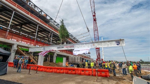 $455 million Belmont Park redevelopment project: Final beam in place