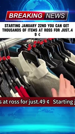 Starting january 22nd you can get thousands of items at ross for just.49 ¢#ross #clearance #shopping