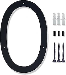 15 Inch House Numbers For Outside Modern,Metal house Numbers for Outside,Large Black Address Numbers For House Outdoor Matte Black Floating Flush Mount Home Address Numbers 0