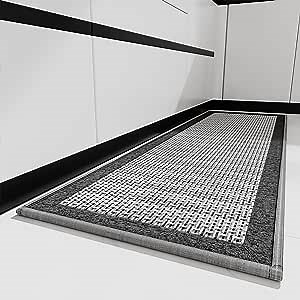 Kitchen Rugs and Mats Non Skid Washable - Non Slip Absorbent Kitchen Runner Rugs for Floor, Machine Washable Standing Mats for in Front of Sink,Entryway,Entrance,Door(20"x32",Grey)