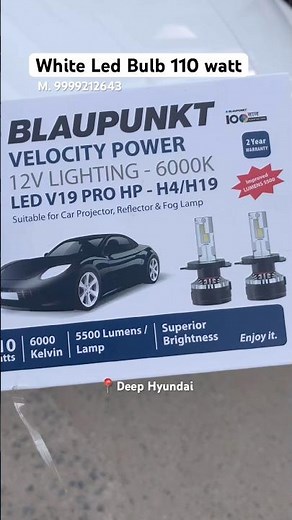 Hyundai i20 Led white bulb apgrade 110watt ( 2 years warranty) #ledbulb #blaupunkt #shorts