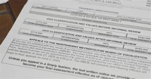 Nashville homeowner faces 80% property value jump as assessor explains tax bill factors