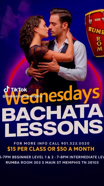 "Feel the beat with our Bachata lessons at Rumba Room every Wednesday!...