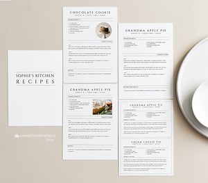 5.5x8.5 Inch Simple Recipe Template Editable Recipe Template Printable Recipe Binder Cards Modern Cookbook Template Minimal Template Minimal - Etsy