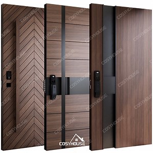 [Hot Item] American Standard Black Walnut Solid Wood Exterior Doors External Wooden Pivot Main Door for House Modern Front Entry Doors