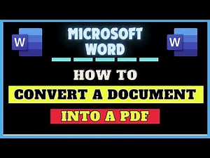 How to Convert a Word Document into a PDF in Microsoft Word | Microsoft 365 Tutorial