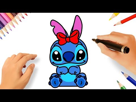 CÓMO DIBUJAR A STITCH FACIL PASO A PASO