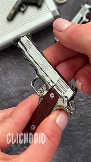 Colt Style Kimber 1911 Keychain - Wooden Silver 12 #miniature #csgo #military #toys #outdoors