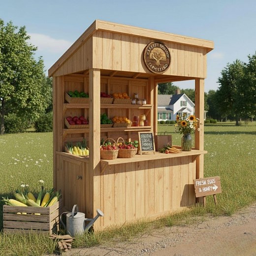 DIY Trailer Farmstand Plans | Mobile Farm Cart & Rolling Garden Cart Blueprints | Roadside Portable Flower Stand and Farmers Market Event - Etsy