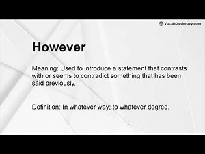 However Meaning